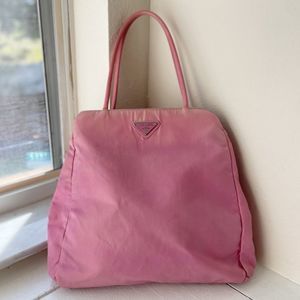 Prada 1990s Pink Nylon Tote Bag